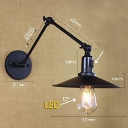 Designer Touch Decorative Rustic Lodge Painting Feature for Mini Style Swing Arm Downlight Wall Sconces