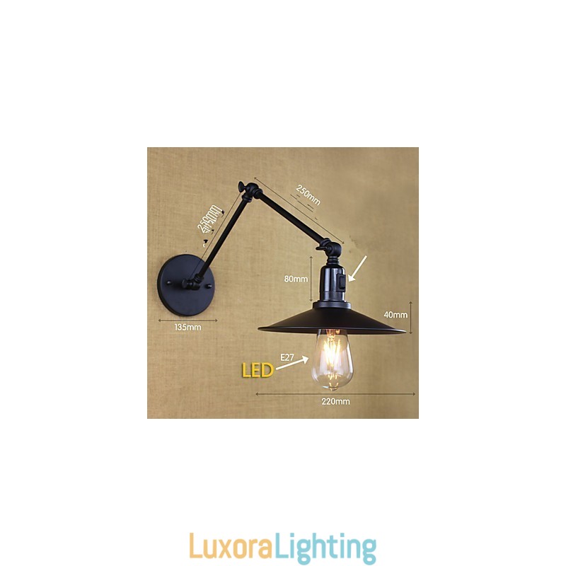 Designer Touch Decorative Rustic Lodge Painting Feature for Mini Style Swing Arm Downlight Wall Sconces