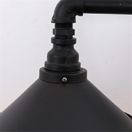 Designer Touch Decorative Vintage Industrial Pipe Wall Lights Black Metal Shade Restaurant Cafe Bar Decoration lighting With 2 Light Painted Finish