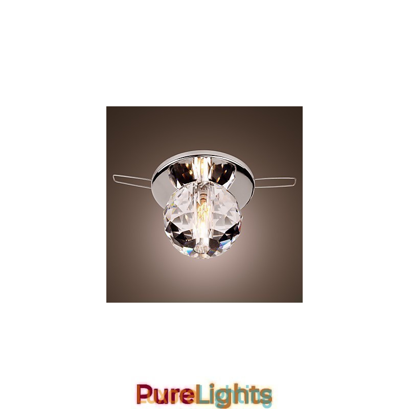 Designer Touch Decorative Modern Contemporary Crystal Mini Style Chrome Metal Flush Mount