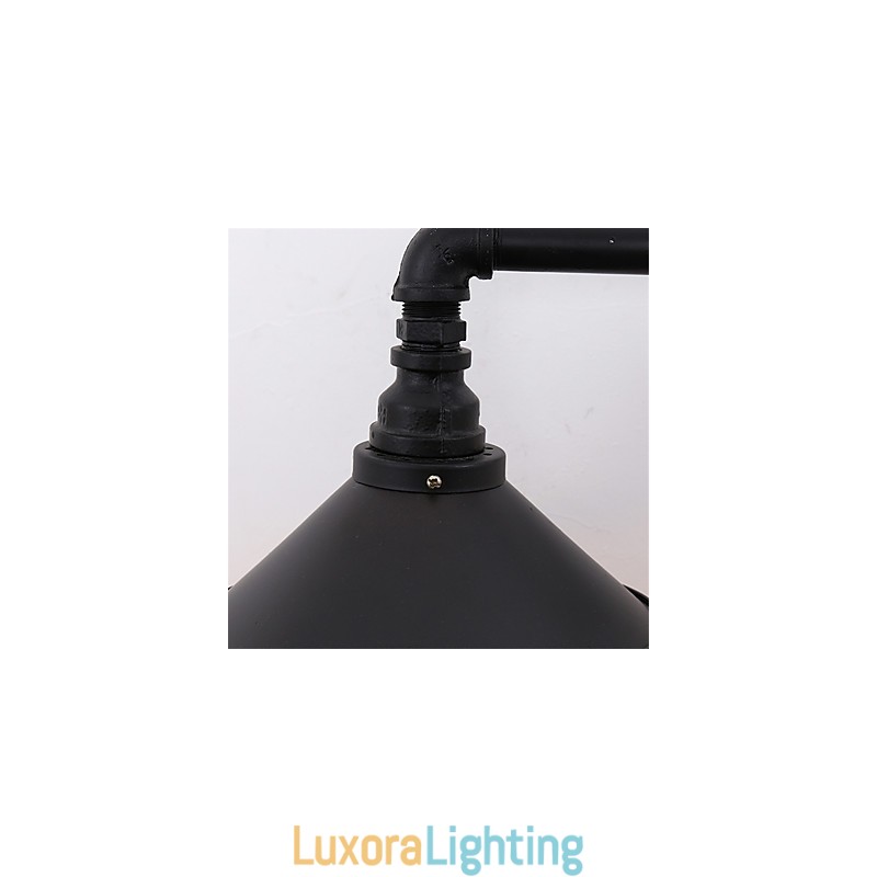 Designer Touch Decorative 2 Heads Retro Industrial Pipe Wall Lights Simple Loft Black Metal Dining Room Kitchen Bar Cafe Decoration lighting