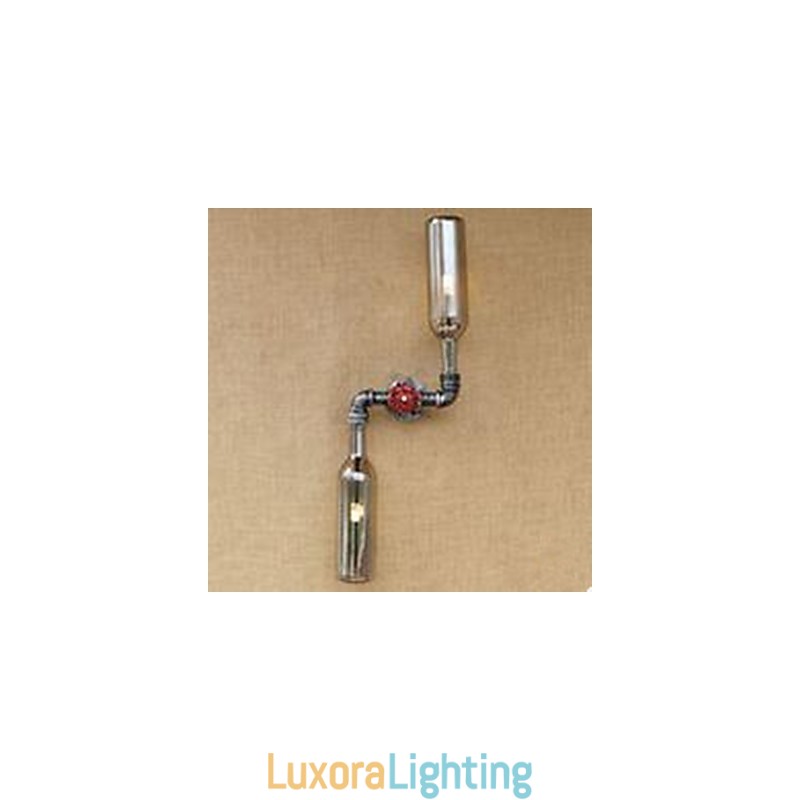 Designer Touch Decorative Wrought Iron Loft The Bottle Pipe Bottle Wall Lamp Shelf