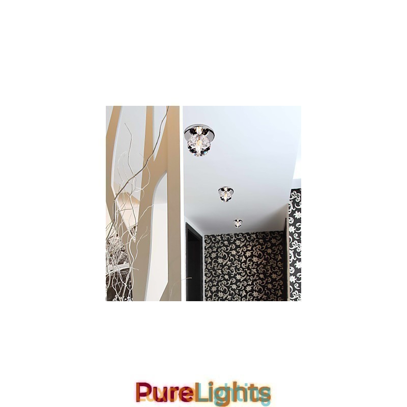 Designer Touch Decorative Modern Contemporary Crystal Mini Style Chrome Metal Flush Mount