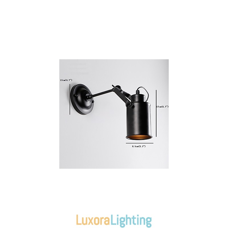 Designer Touch Decorative Vintage Black Metal Loft Wall Sconce Living Room Dining Room Hallway Cafe Bars Bar Wall Lamp