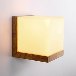 Designer Touch Decorative Wood Wall Sconces Glass Shade 110V OR 220V Country Novelty