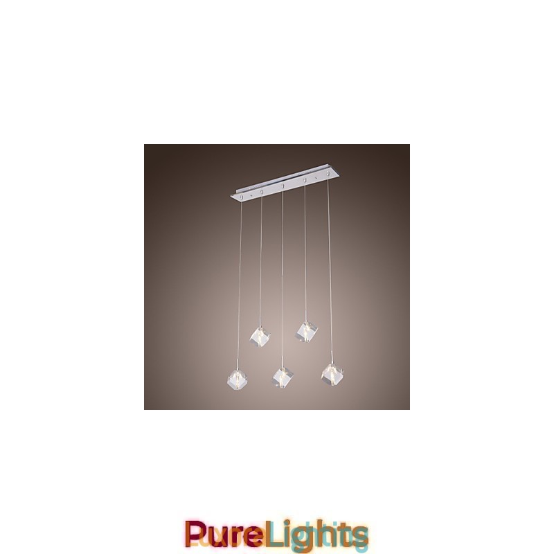 Designer Touch Decorative Modern Contemporary Island Crystal Chrome Pendant Light