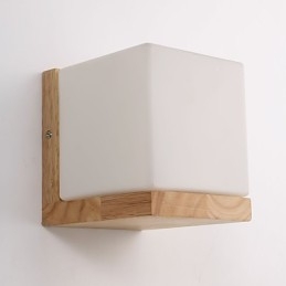 Designer Touch Decorative Wood Wall Sconces Glass Shade 110V OR 220V Country Novelty