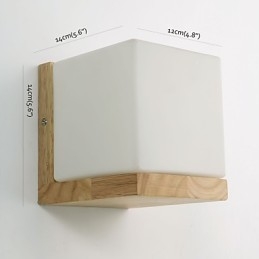 Designer Touch Decorative Wood Wall Sconces Glass Shade 110V OR 220V Country Novelty