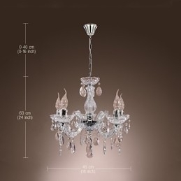 Designer Touch Decorative Upligh Chrome Ceiling Lamp Candle light Acrylic Fixture Chandelier Pendant