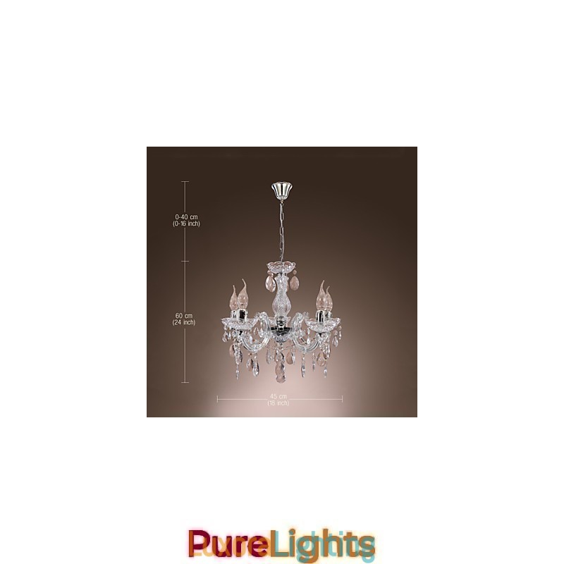 Designer Touch Decorative Upligh Chrome Ceiling Lamp Candle light Acrylic Fixture Chandelier Pendant