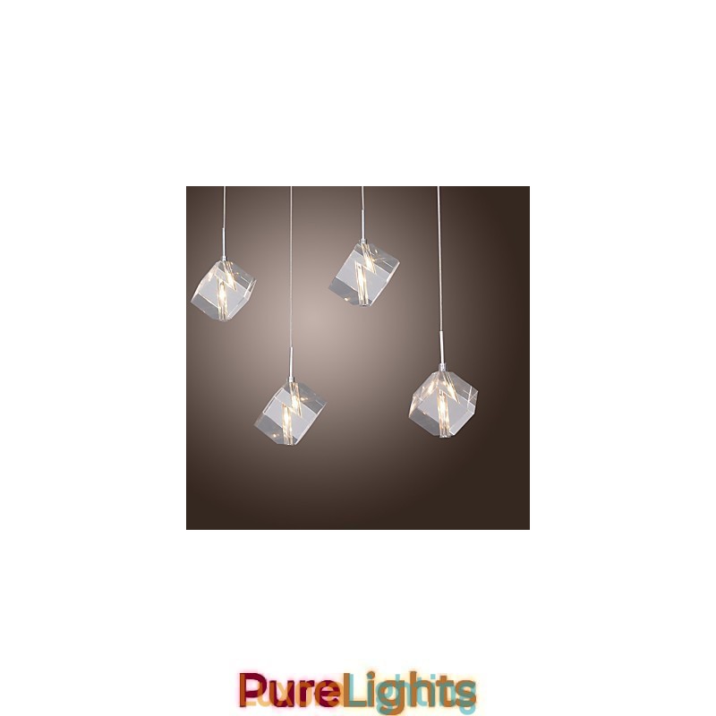 Designer Touch Decorative Modern Contemporary Island Crystal Chrome Pendant Light