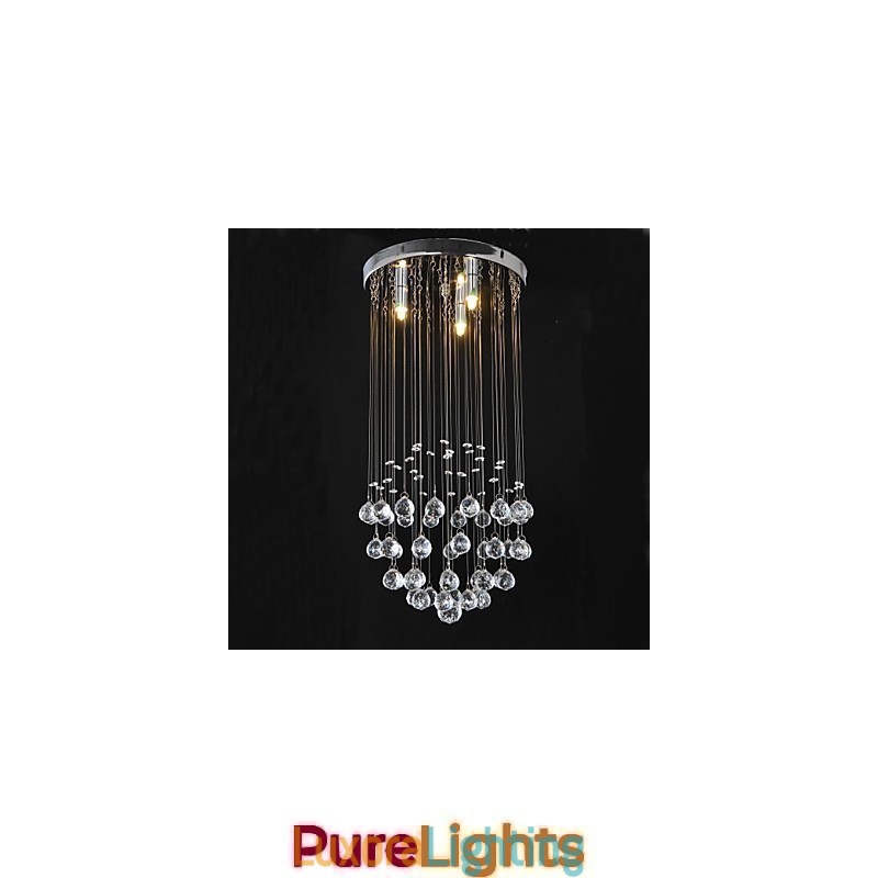 Designer Touch Decorative Traditional Classic Crystal Chrome Metal Flush Mount