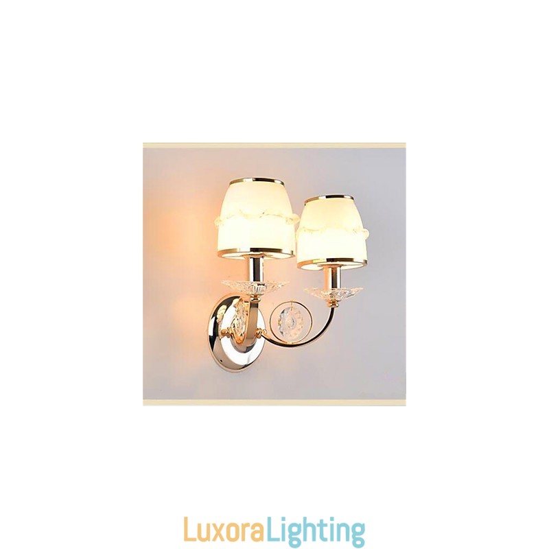 Designer Touch Decorative Modern Contemporary Electroplated Feature for Crystal Swing Arm Eye Protection Ambient Light Wall LightsWall