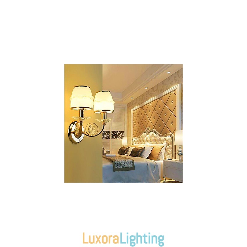 Designer Touch Decorative Modern Contemporary Electroplated Feature for Crystal Swing Arm Eye Protection Ambient Light Wall LightsWall