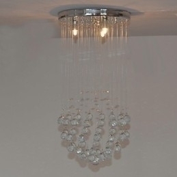 Designer Touch Decorative Traditional Classic Crystal Chrome Metal Flush Mount