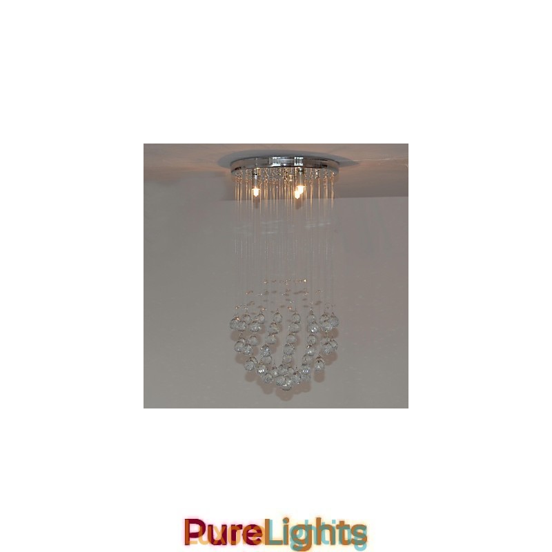 Designer Touch Decorative Traditional Classic Crystal Chrome Metal Flush Mount