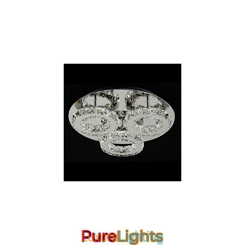 Designer Touch Decorative Modern Contemporary Chrome Metal Flush Mount