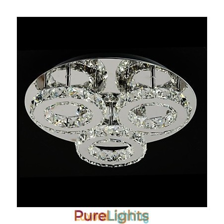 Designer Touch Decorative Modern Contemporary Chrome Metal Flush Mount