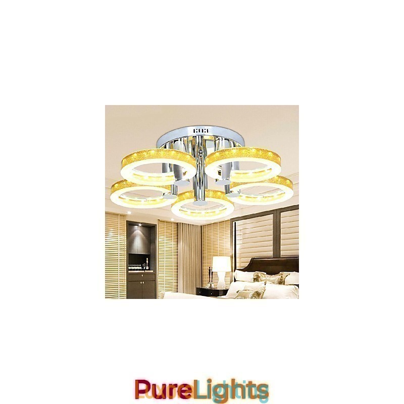 Designer Touch Decorative Simple Acrylic Chandelier with 5 lights (Chrome Finish)