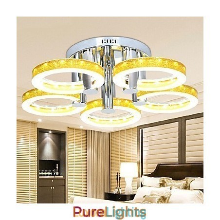 Designer Touch Decorative Simple Acrylic Chandelier with 5 lights (Chrome Finish)