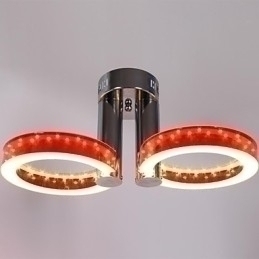 Designer Touch Decorative WarmWhite White Acrylic Red Chandelier with 2 Light