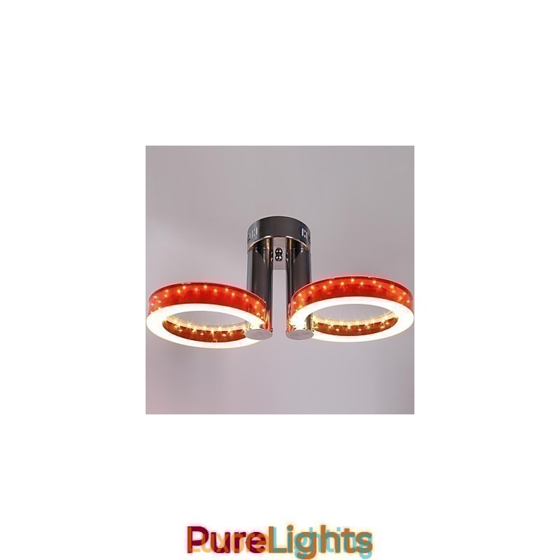 Designer Touch Decorative WarmWhite White Acrylic Red Chandelier with 2 Light