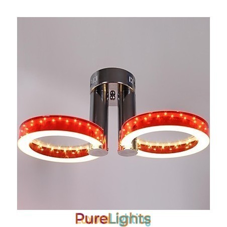 Designer Touch Decorative WarmWhite White Acrylic Red Chandelier with 2 Light