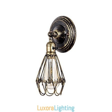 Designer Touch Decorative Wall Sconces Vintage Indoor Angle Adjustable Metal Wall Light Retro Wire Cage Wall Lamp