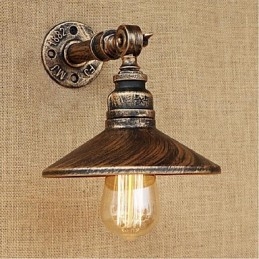 Designer Touch Decorative Industrial Style Nordic Water Pipe Wall Lamp Wall Light Brown Ancient
