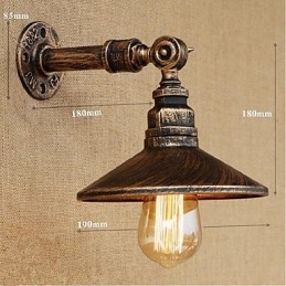 Designer Touch Decorative Industrial Style Nordic Water Pipe Wall Lamp Wall Light Brown Ancient