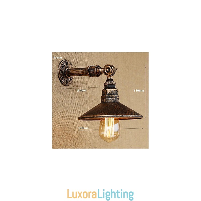 Designer Touch Decorative Industrial Style Nordic Water Pipe Wall Lamp Wall Light Brown Ancient