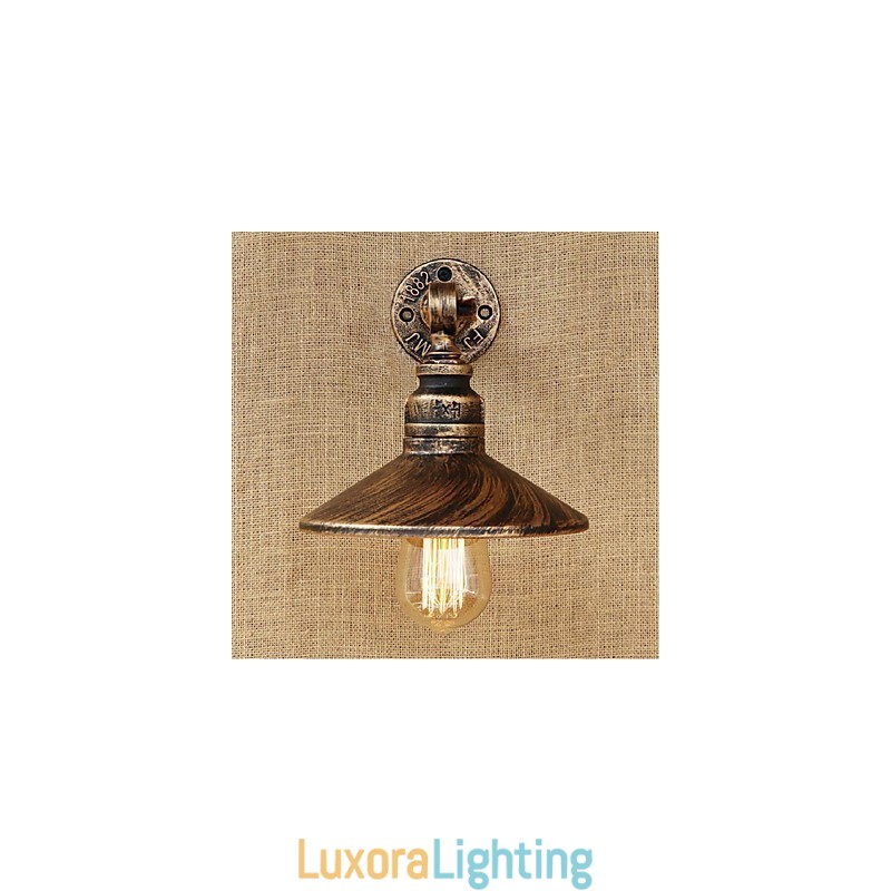 Designer Touch Decorative Industrial Style Nordic Water Pipe Wall Lamp Wall Light Brown Ancient