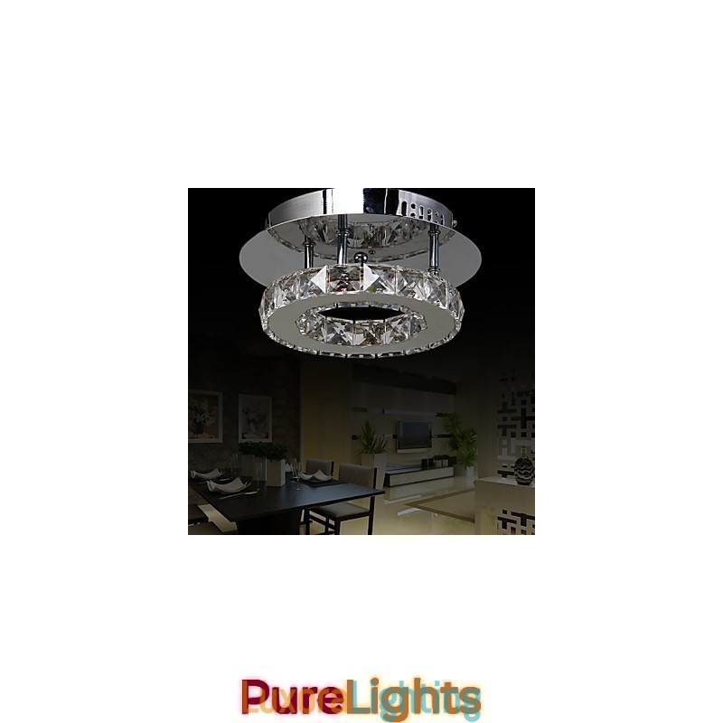 Designer Touch Decorative Modern Contemporary Crystal Chrome Metal Flush Mount