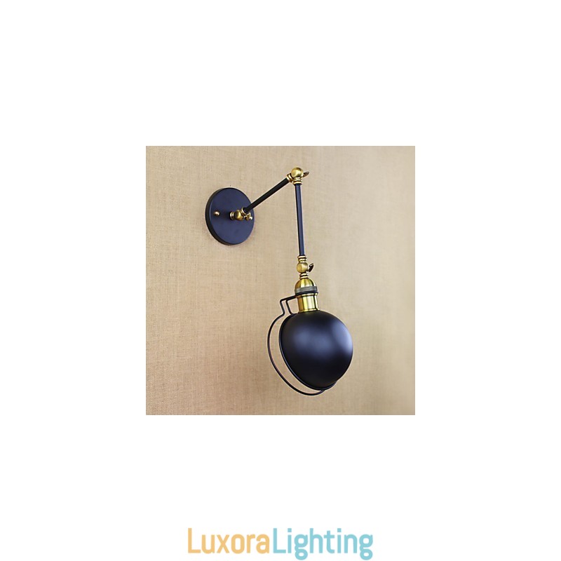 Designer Touch Decorative Industrial Retro European Style Village Character Lighting Wall Lamp Iron arm