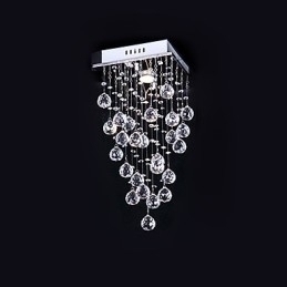 Designer Touch Decorative Modern Contemporary Crystal Electroplated Metal Chandelier Flush Mount