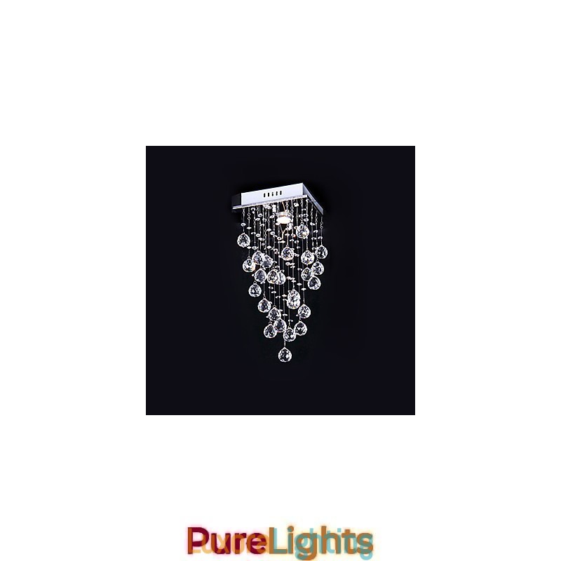 Designer Touch Decorative Modern Contemporary Crystal Electroplated Metal Chandelier Flush Mount