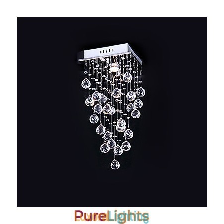 Designer Touch Decorative Modern Contemporary Crystal Electroplated Metal Chandelier Flush Mount