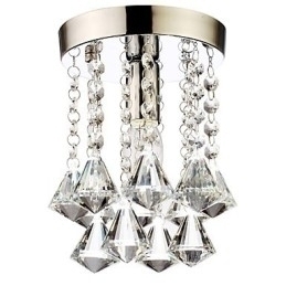Designer Touch Decorative Modern Contemporary Traditional Classic Country Crystal Mini Style Chrome Crystal Flush Mount