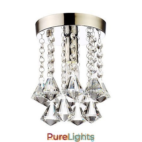 Designer Touch Decorative Modern Contemporary Traditional Classic Country Crystal Mini Style Chrome Crystal Flush Mount