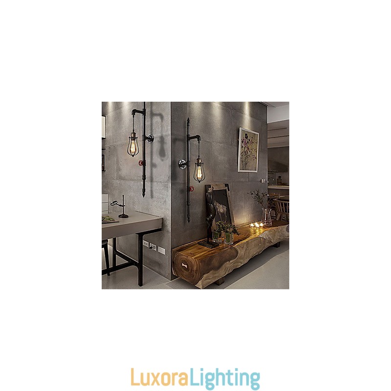 Designer Touch Decorative Retro Industrial Pipe Wall Lights Simple Loft Black Birdcage Metal Living Room Dining Room Kitchen Bar Cafe Decoration lighting