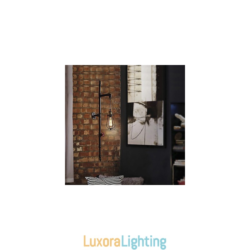 Designer Touch Decorative Retro Industrial Pipe Wall Lights Simple Loft Black Birdcage Metal Living Room Dining Room Kitchen Bar Cafe Decoration lighting