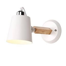 Designer Touch Decorative Vintage Wood Art Deco Metal Metal Rustic Wall Sconce Living Room Dining Room Hallway Wall Lamp Black White Optional