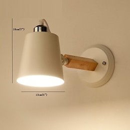 Designer Touch Decorative Vintage Wood Art Deco Metal Metal Rustic Wall Sconce Living Room Dining Room Hallway Wall Lamp Black White Optional