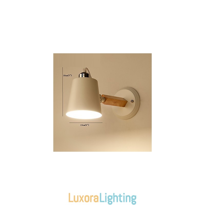 Designer Touch Decorative Vintage Wood Art Deco Metal Metal Rustic Wall Sconce Living Room Dining Room Hallway Wall Lamp Black White Optional