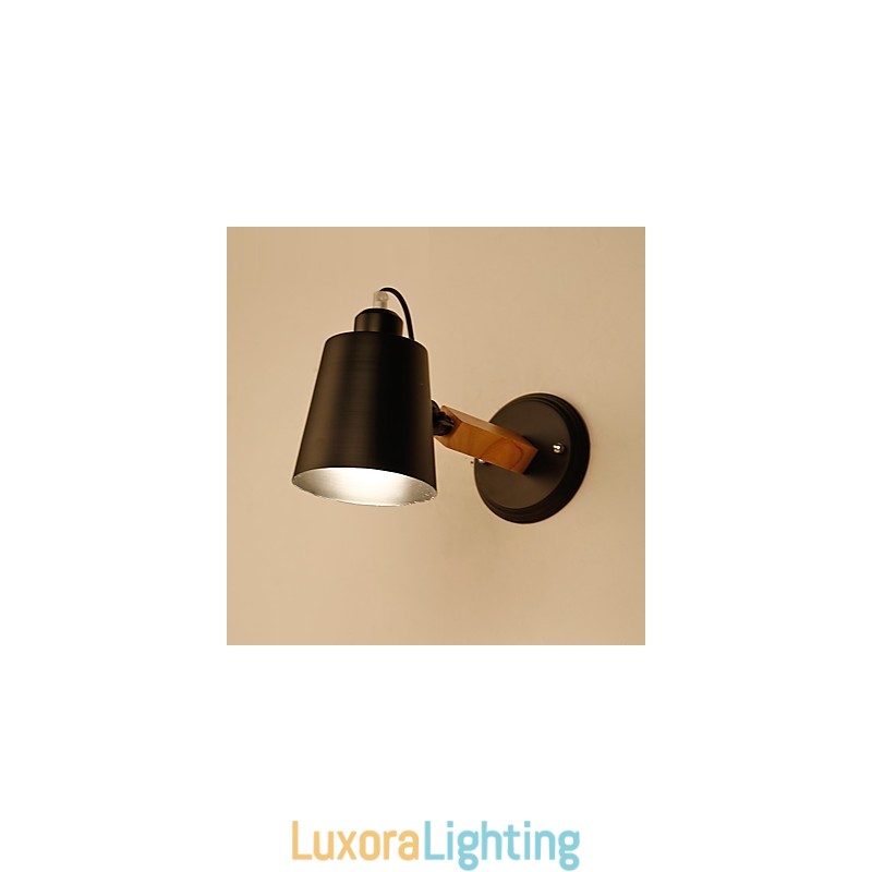 Designer Touch Decorative Vintage Wood Art Deco Metal Metal Rustic Wall Sconce Living Room Dining Room Hallway Wall Lamp Black White Optional