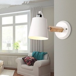 Designer Touch Decorative Vintage Wood Art Deco Metal Metal Rustic Wall Sconce Living Room Dining Room Hallway Wall Lamp Black White Optional