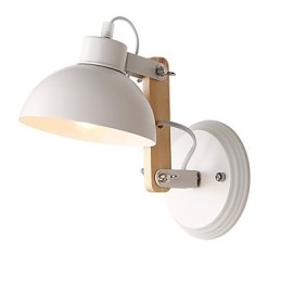 Designer Touch Decorative Vintage Wood Art Deco Metal Metal Rustic Wall Sconce Living Room Dining Room Hallway Wall Lamp Black White Optional