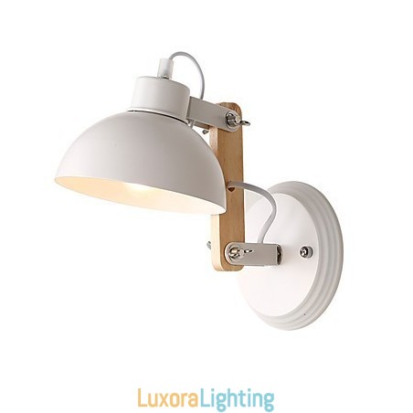 Designer Touch Decorative Vintage Wood Art Deco Metal Metal Rustic Wall Sconce Living Room Dining Room Hallway Wall Lamp Black White Optional