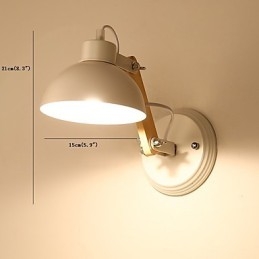 Designer Touch Decorative Vintage Wood Art Deco Metal Metal Rustic Wall Sconce Living Room Dining Room Hallway Wall Lamp Black White Optional