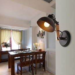 Designer Touch Decorative Vintage Wood Art Deco Metal Metal Rustic Wall Sconce Living Room Dining Room Hallway Wall Lamp Black White Optional